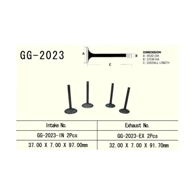 Tylko do końca tygodnia Zawór ssący Yamaha YFM 600 Grizzly, XT 600, TT 600S/E/R/RE (37,0X7,0X97,0mm) Vesrah GG-2023-IN