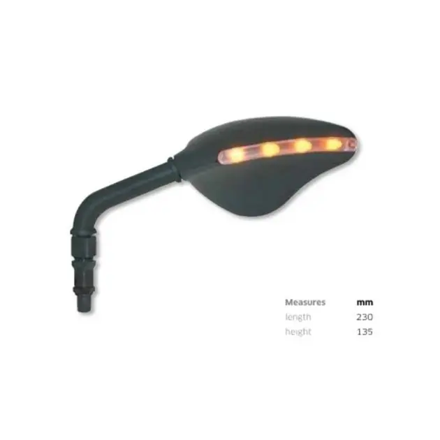 Bestseller Lusterko prawe uniwersalne z kierunkowskazem LED czarny M10x1,25 FAR FAR7098