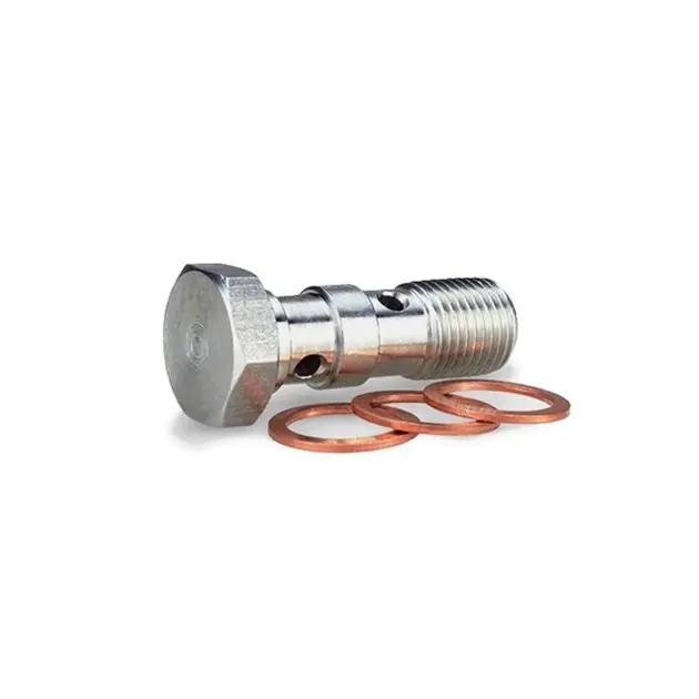 Śruba długa (Podwójna) Banjo Bolt M10x1 z podkładkami Moto-Master M213007 Szybka dostawa