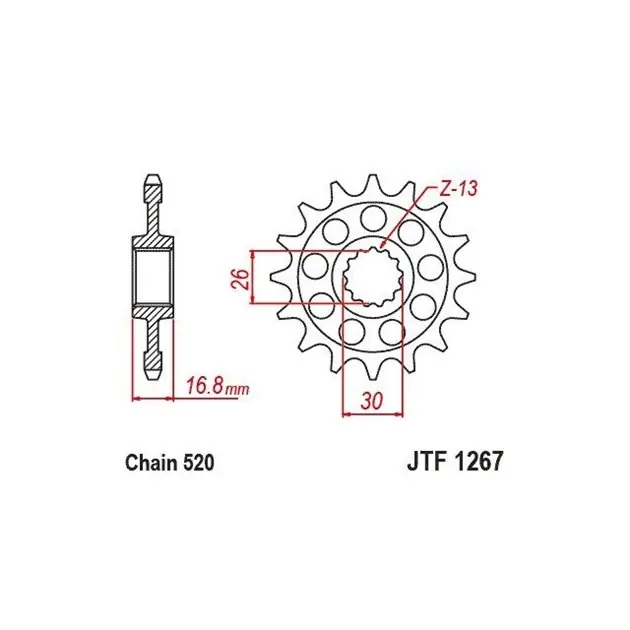 Zębatka przednia Honda CB 750 Hornet/XL 750 Transalp 16 zębów (ŁAŃC. 520) JT JTF1267.16RB Kup online