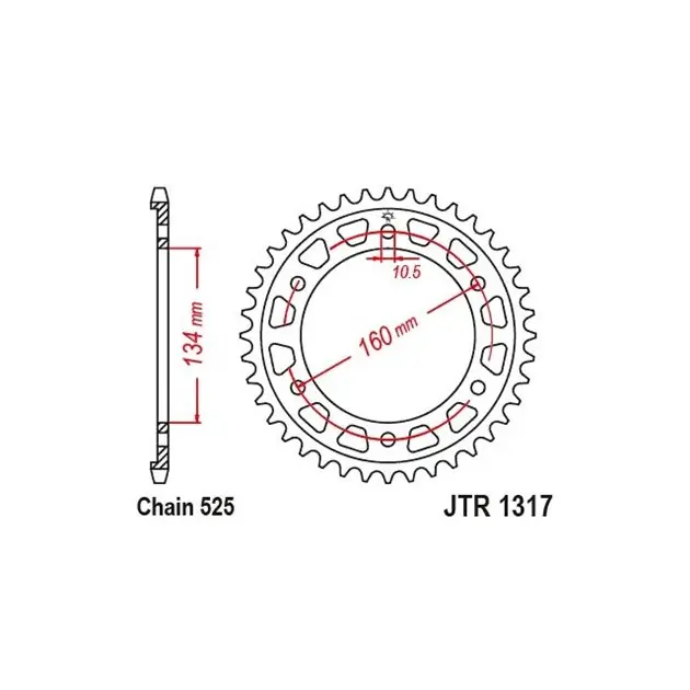 Nowy Zębatka tylna 40 Honda CBR 1000RR, CBR 1000SP (łańc. 525) JT JTR1317.40