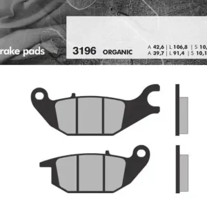 Klocki hamulcowe Honda Monkey 125, CBR 125, XL 125 V Varadero, Yamaha YZF 150, Tricity 125, CF Moto 125 Papio tył (organic) Brenta BR3196 Super okazja