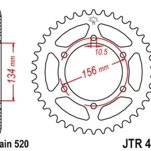 Zębatka tylna 508 41 Kawasaki KR 250 (łańc. 520) JT JTR472.41 Kup teraz