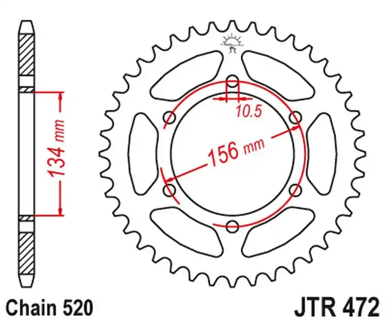 Zębatka tylna 508 41 Kawasaki KR 250 (łańc. 520) JT JTR472.41 Kup teraz