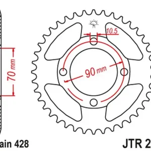Zębatka tylna JTR264 45 Honda CT 110 (łańc. 428) JT JTR264.45 Ograniczona ilość