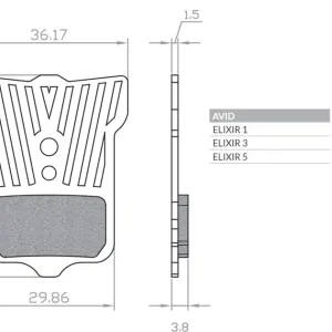 Tylko dziś Klocki hamulcowe rowerowe organic sport z radiatorem MTB/szosa/elektryk Avid ELIXIR 9/7/5/3/1/CR/R, SRAM XX, XO, DB1, DB 3, DB 5, LEVEL T, LEVEL TL Brenta BR520