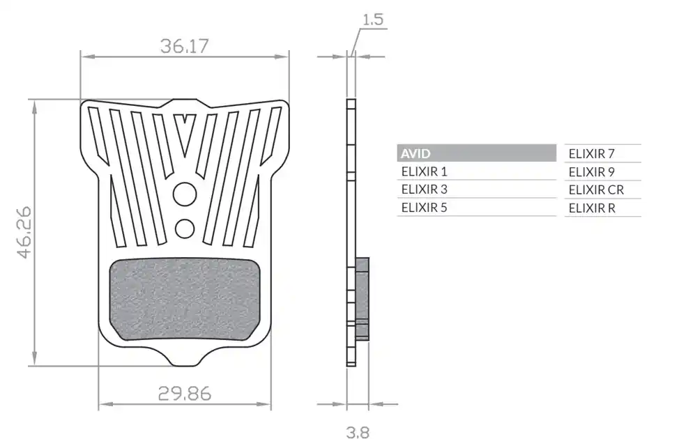 Tylko dziś Klocki hamulcowe rowerowe organic sport z radiatorem MTB/szosa/elektryk Avid ELIXIR 9/7/5/3/1/CR/R, SRAM XX, XO, DB1, DB 3, DB 5, LEVEL T, LEVEL TL Brenta BR520