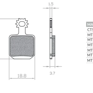 Bike Klocki Hamulcowe Rowerowe Sinter Spiekane Metaliczne Magura MT 5/7 Brenta BR427 Łatwy zwrot