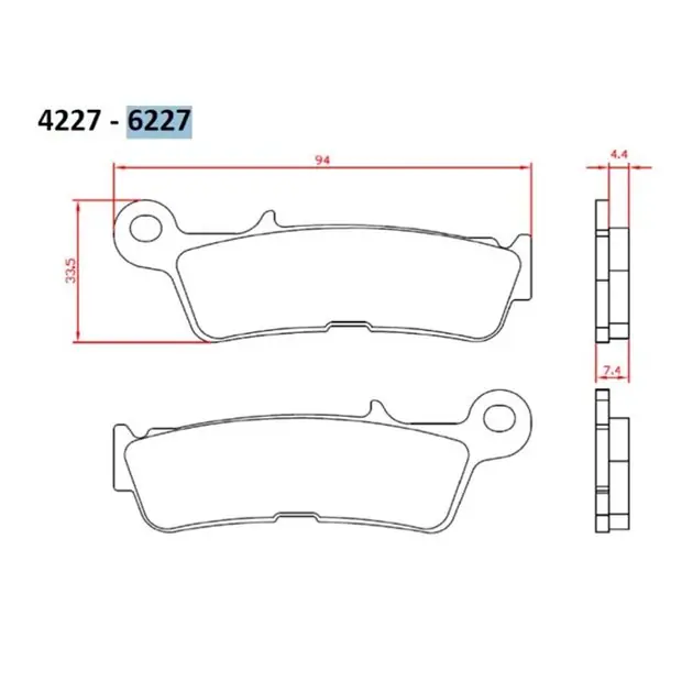 Klocki hamulcowe KH755 spiek metaliczny (złote) Off Road Yamaha YZ 450 przód Brenta BR6227 Do wyczerpania zapasów