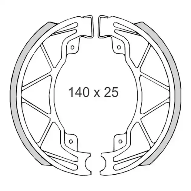 Szczęki hamulcowe Derbi 25/50/125/150, Piaggio 50/125/180, Vespa 50/125 140x25mm BRENTA BR0300 Hit sprzedaży