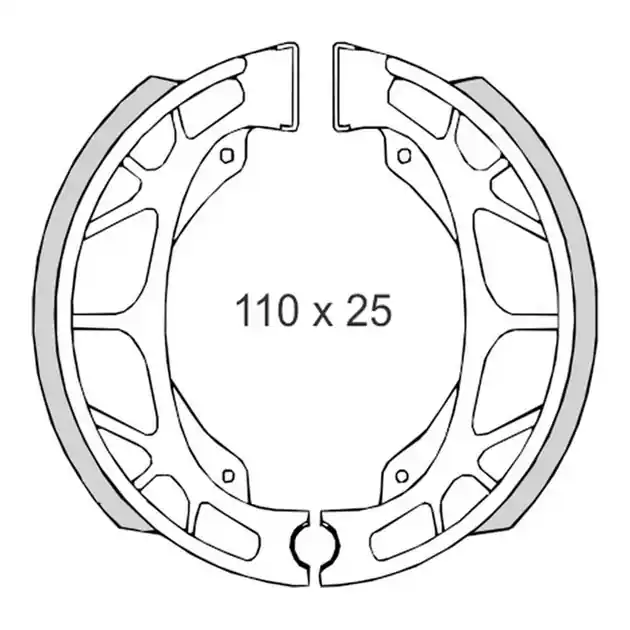 Darmowy zwrot Szczęki hamulcowe Daelim, Honda, Kymco, Peugeot, SYM 110x25mm BRENTA BR01200