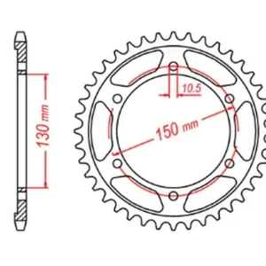 Zębatka tylna 300 42 Yamaha TDM 900 (ŁAŃC. 525) MTX PARTS 11-4NX-42 Łatwy zwrot