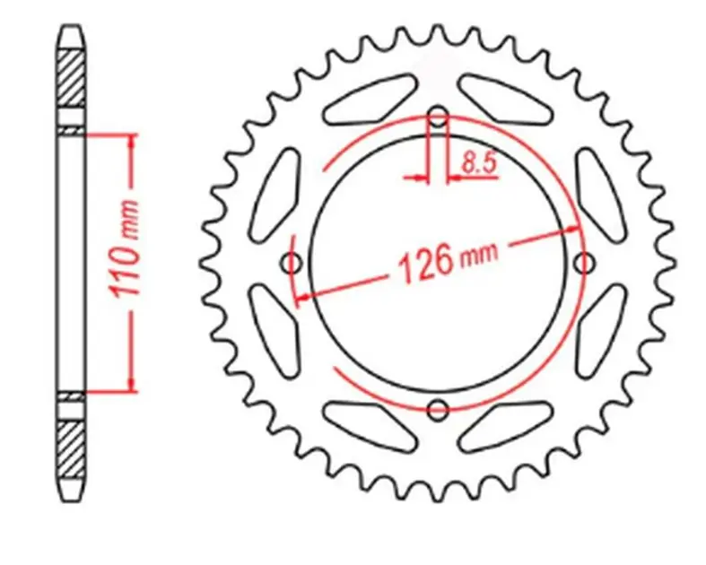 Cena promocyjna Zębatka tylna 4418 47 Kawasaki KX 65 (ŁAŃC. 420) MTX PARTS 11-455-47