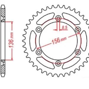 Zębatka tylna 702 43 Husqvarna SM 610, Suzuki DR350, RGV 250 (ŁAŃC. 520) MTX PARTS 11-415-43 Taniej