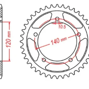 Zębatka tylna 4398 42 Suzuki GSR 750, GSXR 750, DL 1000, GSX 750S (ŁAŃC. 525) MTX PARTS 11-35F-42 Łatwy zwrot