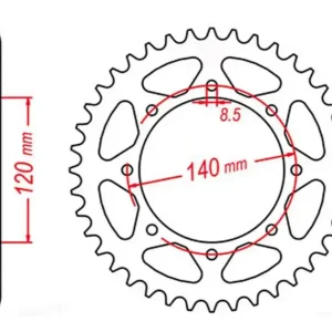 Zębatka tylna Kawasaki KLE 500 44 (ŁAŃC. 520) MTX Parts 11-186-44 Wyjątkowa oferta