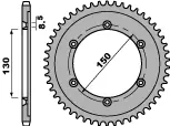 Bestseller PBR ZĘBATKA TYLNA 4374 54 C45 HONDA XLR 125 (98-02) (JTR1249.54) (ŁAŃC. 428) (MADE IN ITALY)