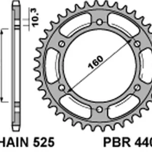 PBR WYPRZEDAZ ZĘBATKA TYLNA 4405 47 C45 HONDA CBR 600RR ‘03-‘15, CBR 600F ‘01-‘19, CBR 1000RR ‘17-‘20 (JTR1307.47) (ŁAŃC. 525) (MADE IN ITALY) Nie przegap