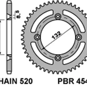 Nowy PBR ZĘBATKA TYLNA 4549 48 KTM 350 FREERIDE (14-‘20) 350 ‘12-‘17 (MADE IN ITALY)