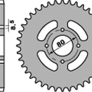 PBR ZĘBATKA TYLNA 838 49 F YAMAHA YBR 125 ‘05-‘14, RD 125 ‘75-‘81, DT 100 ‘76-‘80 , JUNAK 125 (JTR838.49) (ŁAŃC.428) Szybka wysyłka