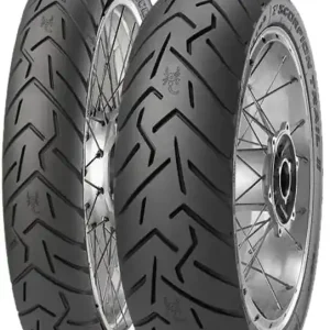 PIRELLI KOMPLET OPON (2526500/24) 110/80R19 SCORPION TRAIL II 59V TL M/C PRZÓD DOT 2024 + (2526900/22)130/80R17 SCORPION TRAIL II 65V TL M/C TYŁ DOT 2022 + UFO RĘKAWICZKI SKILL RADIAL ROZMIAR L Szybka wysyłka