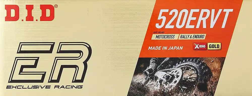 Bezpieczna płatność Łańcuch napędowy 520 ERVT G&G Złoty 120 X-RING otwarty z zapinką DID 520ERVT-120