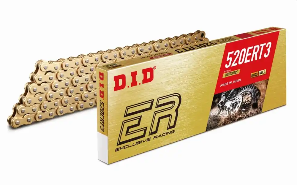 Najlepsza cena Łańcuch napędowy 520 ERT3 G&G Złoty 102 bez O-ringów otwarty z zapinką DID 520ERT3GG-102RB