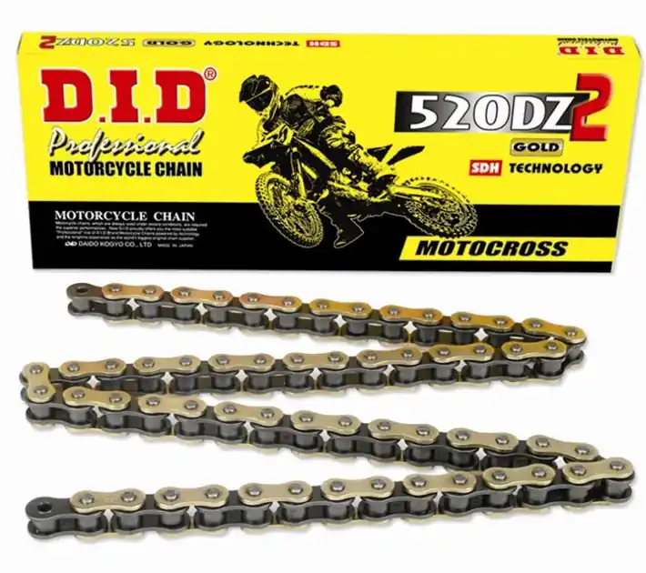 Hit cenowy Łańcuch napędowy 520 DZ2 G&B Złoty 110 bez O-ringów otwarty z zapinką DID 520DZ2GB-110