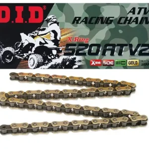 Zamów dziś Łańcuch napędowy 520 ATV2 G&B Złoty 98 X-RING otwarty z zapinką DID 520ATV2GB-98FB