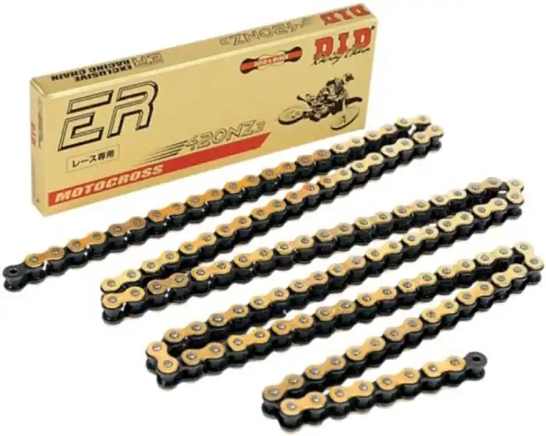 Darmowy zwrot Łańcuch 420NZ3G&B-140 złoty bez O-RINGÓW otwarty z zapinką DID 420NZ3GB-140