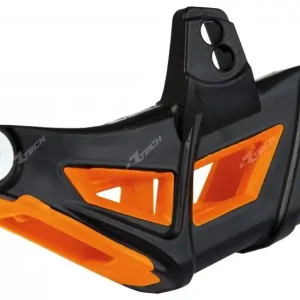 Nowość RACETECH (RTECH) ZZZZ PROWADNICA ŁAŃCUCHA KTM SX/SXF 07, EXC/EXCF 08-13 KOLOR CZARNO-POMARAŃCZOWY (CRUKTMNRAR7) OEM 77304070310 (ŚRODEK TEFLON-WZM.)