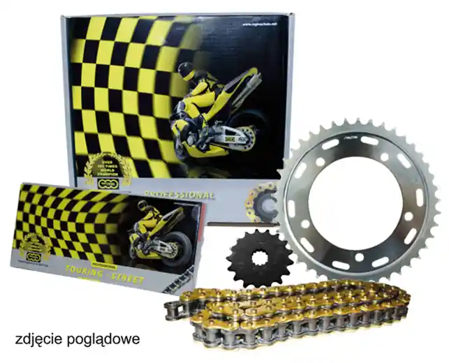 Nowy REGINA ZESTAW NAPĘDOWY BMW S 1000RR (08-13) (17/44/118/525ZRP) ŁAŃCUCH DO 1300 CCM ZŁOTY (Z-RING)