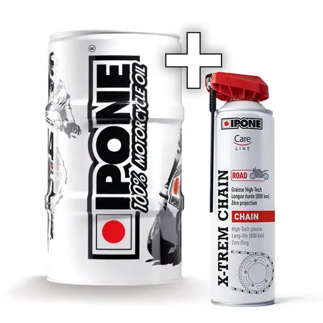 IPONE 10.4 10W40 OLEJ SILNIKOWY SEMISYNTETYK 60L BECZKA (MA2) (AKC) + KARTON 12 SZTUK IPONE SPRAY CHAIN 500ML X-TREM ROAD SMAR DO ŁAŃCUCHA Obniżka ceny