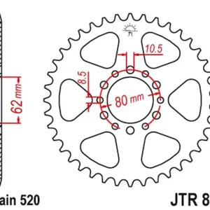 Darmowy zwrot Zębatka tylna Yamaha XT 250 (48, ŁAŃC. 520) JT JTR845.48