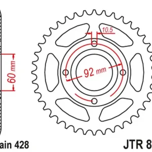 Zębatka tylna Yamaha RD 125, RD 200 (39, ŁAŃC. 428) JT JTR837.39 Szybka dostawa