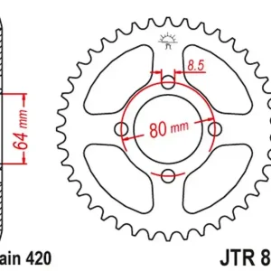 Zamów teraz Zębatka tylna Yamaha LB 80 CHAPPY (30, ŁAŃC. 420) JT JTR834.30