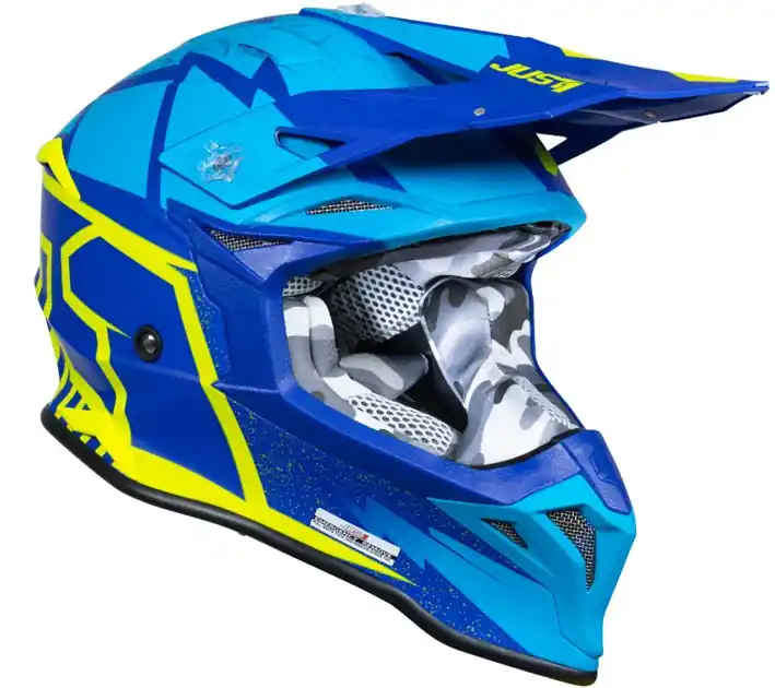 Kask JUST1 J39 POSEIDON blue fluo yellow matt XL Zniżka