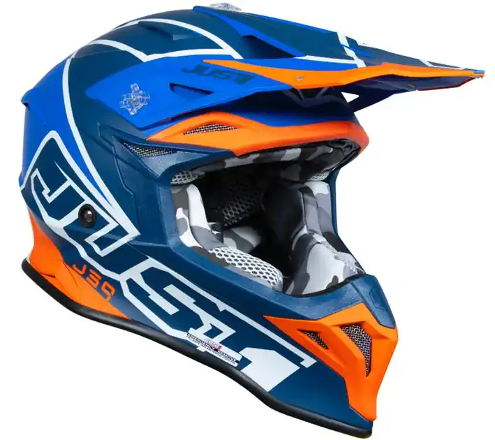 Kask JUST1 J39 THRUSTER blue orange white matt M Darmowy zwrot