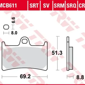 TRW ZF KLOCKI HAMULCOWE KH252 SINTER ROAD/TRACK YAMAHA FZS/FZ6 600 ‘98-‘10, YZF R6 ‘99-, MT-07 ‘14-‘17, TRACER 700 ‘16-, FZ8 ‘10-‘16, MT-09 ‘15-, TDM 900 ‘02-‘14, FZS/FZ1 1000 ‘01-‘15, YZF R1 ‘98-, FJR 1300 ‘01-‘05, XJR 1300 ‘99-‘16 PRZÓD Oferta