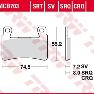 Tani TRW ZF KLOCKI HAMULCOWE KH265 SINTER ROAD/TRACK HONDA CBR 900RR FIREBLADE ‘98-‘03, VTR 1000 SP1/SP2 ‘00-‘07 PRZÓD