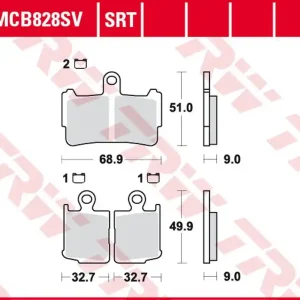 Łatwy zwrot TRW ZF KLOCKI HAMULCOWE KH499/4 SINTER ROAD/TRACK HONDA VFR 1200F ‘10-‘16 PRZÓD