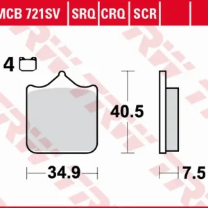 TRW ZF KLOCKI HAMULCOWE KH604/4 CARBON RACING APRILIA RSV 1000 MILE/R ‘01-‘03, RSV 1000R ‘04-‘10, DUCATI 748/749/996/998/999 ‘01-‘07, KTM 690 SM/SMC ‘08-‘16, LC8 950/990 SUPERMOTO/SUPERDUKE ‘05-‘13, TRIUMPH SPEED TRIPLE 1050 ‘08-‘15 PRZÓD Oferta limitowana