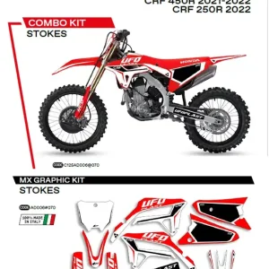 UFO KOMPLET NAKLEJEK (OKLEIN) HONDA CRF 250R ‘22; CRF 450R ‘21-‘22 STOKES KOLOR CZERWONY Oferta