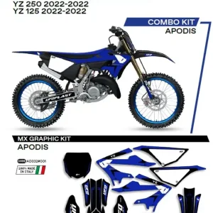 UFO KOMPLET NAKLEJEK (OKLEIN) YAMAHA YZ 125/250 ‘22 APODIS KOLOR CZARNY Wyjątkowa oferta