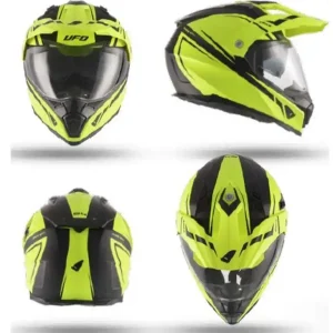 Łatwy zwrot UFO ZZZZ KASK ARIES OFFROAD / DUAL / TOURER / CROSSOVER Z SZYBĄ, DASZKIEM I BLENDĄ PRZECIWSŁONECZNĄ KOLOR ŻÓŁTY FLUO/CZARNY ROZMIAR XL ( ECE 22R06 ) - KOLEKCJA 2023