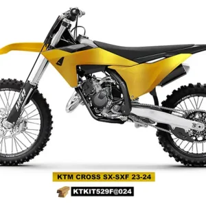 Bestseller UFO KOMPLET PLASTIKÓW Z OSŁONAMI TELESKOPÓW (AMORTYZATORÓW) KTM SX 125 / 250 / 300 ‘23-‘24, SX-F 250 / 350 / 450 ‘23-‘24 KOLOR ZŁOTY