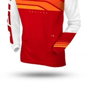 Bestseller UFO KOSZULKA HORIZON JERSEY CROSS KOLOR CZERWONY/BIAŁY ROZMIAR XXXL - KOLEKCJA 2024