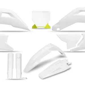 Zniżka UFO KOMPLET PLASTIKÓW (FULL KIT) Z OSŁONAMI TELESKOPÓW (AMORTYZATORÓW) HUSQVARNA TC 125 / 150 / 250 / 300 ‘25-‘26, TX 300 ‘25-‘26, FC 250 / 350 / 450 ‘25-‘26, FX 350 / 450 ‘25-‘26 KOLOR OEM