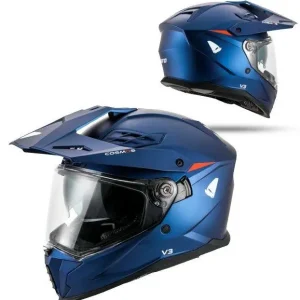 UFO 2026/01 KASK COSMOS OFFROAD / DUAL / TOURER / CROSSOVER Z SZYBĄ, DASZKIEM I BLENDĄ PRZECIWSŁONECZNĄ KOLOR NIEBIESKI/CZERWONY ROZMIAR XS ( ECE 22R06 ) - KOLEKCJA 2026 Promocja