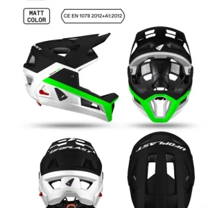 UFO 2026/04 KASK ROWEROWY MTB / E-BIKE DEFCON-TWO Z WYPINANĄ SZCZĘKĄ KOLOR BIAŁY/CZARNY/ZIELONY ROZMIAR XS/S/M (HE15002KAXS/S/M) Ekspresowa dostawa